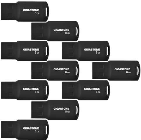 GIGASTONE Clé USB 8 Go Lot de 10, V70 Série, Rétractable sans Capuchon Conception, Compatible avec Interface USB 2.0
