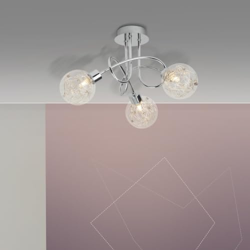 3 flammige Deckenlampe - Basic Deckenleuchte - 21 cm Höhe - Ø 43 cm - G9