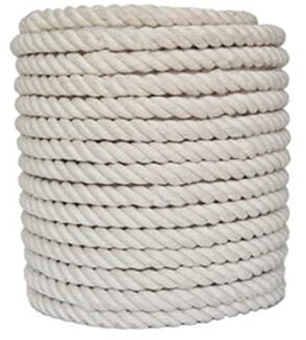 LQSSA 10 M Natürliches Weiches Baumwollseil 3 Strang Twisted Seil, Wandhängedekor Diy Bray -Strick -Wanddekoration/16Mm 10M