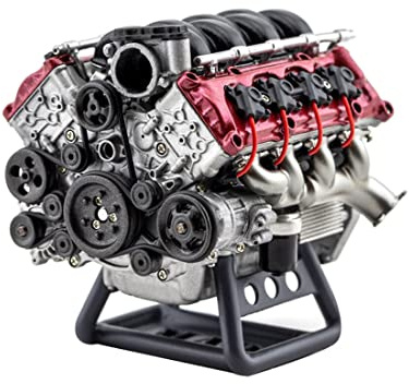 GUDAN Technik Bausatz V8 Motor, MAD RC Simulation Dynamic V8 Motor Bausatz Verbrennungsmotor Modell Für AX90104 SCX10ⅡCapra VS4-10 Pro/Ultra Modellfahrzeug - KIT Version