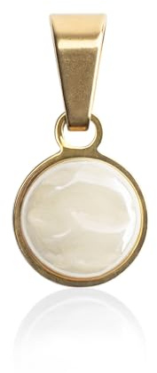 ALEXASCHA Gold Kettenanhänger mit Stein • Charm zum Wechseln • passend für eine Vielzahl von Ketten • Edelstahl & recyceltes Glas • MIX AND MATCH