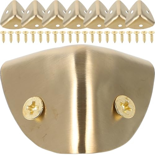 BESTonZON 8er-Box Koffer Schutz Ecken, Metall Eckenschutz Für Möbel, Kasteneckenschützer, Schreibtischkantenschutz Aus Messing Rostfreier