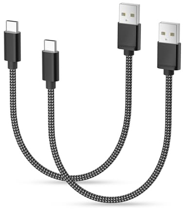 BASESAILOR USB to USB C Cable 0.3M/2Pack,Short Type C Fast Charging Charger Lead Cord for iPhone 17 16 15 Plus Pro Max,iPad Air 5,Mini 7,Samsung Galaxy S25 S24 S23,A74 A73 A33 A34 A54 A53,Z Flip Fold