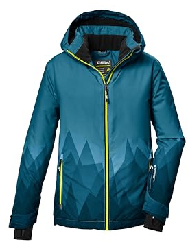 killtec Bambini e ragazzi Giacca da sci/giacca funzionale con cappuccio e paraneve KSW 383 BYS SKI JCKT, ocean, 116, 42096-000