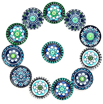 Selbstgemacht Schmuckzubehör Glasblumen Aufnäher 20 Stück Blau