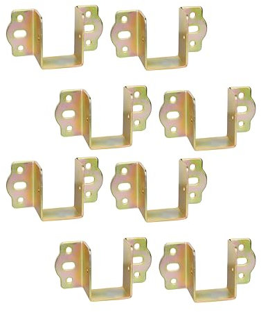 LIKERAINY Centre Support Bed Hinge Rail Brackets Timber Joist Hanger Width 35 mm Suspension Connecting Fittings Hooks Fastener for Bed Frame Metal 8 pcs