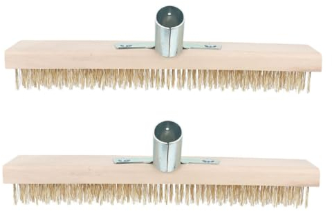 FUNOMOCYA 2 Stück Moosbürste Kupferdraht Für Dach Und Terrasse 30cm Drahtbürstenkopf Ohne Stiel Moosentferner Stahlbürste Für Gartenreinigung