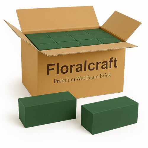 Floralcraft® Wet Floral Foam Bricks (40 Pack) – Green Florist Foam Blocks for Fresh Flower Arrangements, Wedding Centrepieces, Tributes & Craft Displays