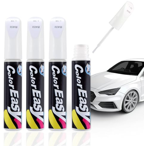 dellyy 4 Stück 12ML Auto Lackstift Weiß, Kratzer Reparaturstift,Lack Reparatur Stift,Lackstift Auto Set,Gegen Kratzer und Steinschläge（Weiß）