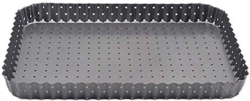 WUSHADEHANS Teglie per Pizza, Teglia Rettangolare for Pizza e Torta, Pratica teglia for Pizza in Acciaio al Carbonio, teglia Antiaderente, Utensili da Cucina durevoli