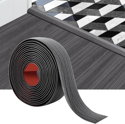 10 Ft Bande de Transition Gris Foncé pour Sol en Vinyle - Séparation Plate pour Joints à Décoller et Coller