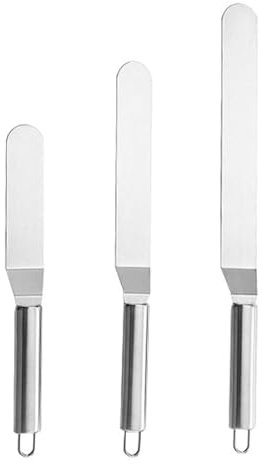 Mivanta 3 Stück Edelstahl winkelpalette torte Set, Edelstahl Kuchenmesser Angled zum Backen, Torten selber machen, Tortendekoration
