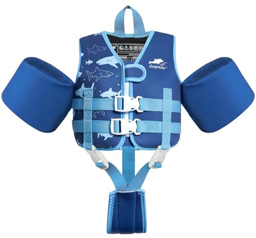 Gogokids Kinder Schwimmweste Schwimmärmel, Kleinkind Jacken-Stil Schwimm-Auftrieb Schwimmhilfe mit Verstellbaren Gurten Kinder Schwimmweste für Jung und Mädchen (3-6 Jahre / 19-30 KG)