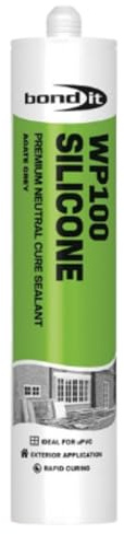 Bond It WP100 Premium Neutral Cure Oxime Silicone Sealant – Agate Grey, 285ml | High-Performance Silicone – Mould-Resistant – Permanently Flexible | Sealant for Building & Construction Joints