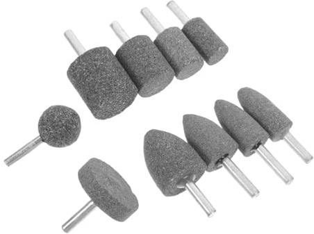 TOPPERFUN 10 Piezas Cabezales de Molienda de Corindón Marrón para Pulido y Precisión en Superficies Metálicas, Formas Cilíndricas y Cónicas, Ideales para Proyectos DIY y Trabajo Metalúrgico