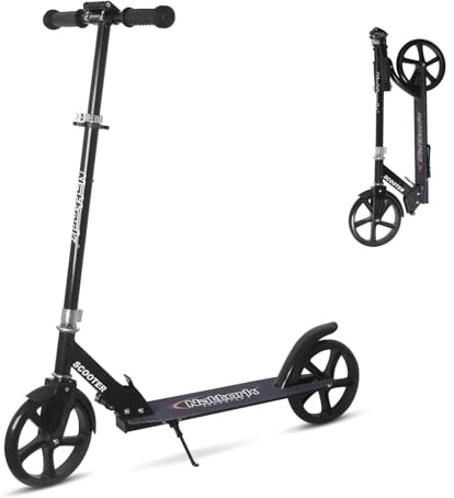 Nattork Cityroller Tretroller Scooter für Kinder 8-12, Jugendliche & Erwachsene bis 100 kg, Höhenverstellbarer, Faltbarer Kick Scooter mit großen, City Roller für Jungen und Mädchen
