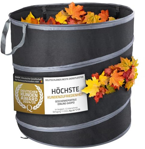 Garten-Abfallsack Selbststehend & robust; Pop-Up Gartensäcke, Laubsack für Grünschnitt, Rasenschnitt & Gartenabfälle (L)