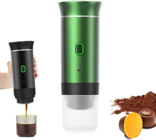 Elektrische tragbare Kaffeemaschine, tragbare italienische Espressomaschine für Auto, 3-in-1-Pulver-Reise- und Kapsel-Maschine, Kaffee-por-betriebene Maschine, Geschenke angetrieben tragbare Portatil