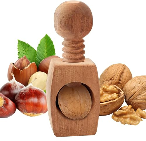 Cascanueces herramienta – Pinza de madera de nogal en forma de seta, abridor de nueces antideslizante para nueces de pecanas avellanas para casa de viaje, pícnic camping mujeres