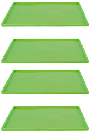 WGFOIP 4pcs Tappetini Disidratori di Silicone con Bordo Rialzato 0,4 Pollici, Non Bastone per Asciugatura Verdure a Scatti Biscuit a Scatti per Excalibur 3900b 2400 3926TB (Verde)