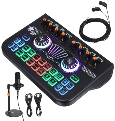 KONTONTY Mezclador De Audio Estéreo Mezclador De Línea para Guitarra Tablero De Sonido Mini Equipo De Estudio para Grabar Música En Casa
