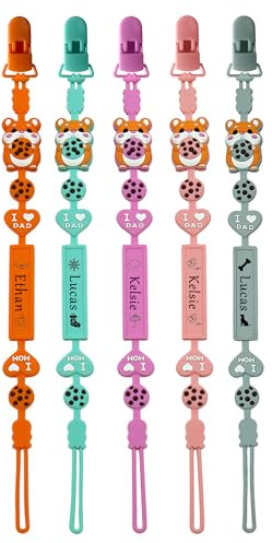 Schnullerkette Aus Silikon, Schnullerhalter und im einteiligen Design, Schnullerband für Babys MäDchen und Junge, BPA frei, 1er-Pack Hamster Schnuller Kette (B)