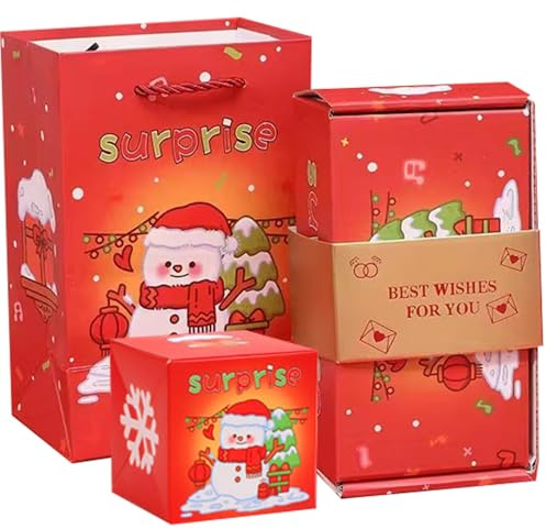 Überraschungsbox-Explosion für Geld, faltbare Pop-Up-Explosionsbox mit 10 Hüpfburgen und Beuteln, roter Umschlag, der Bargeld in Geld für Geburtstags- und Weihnachtsgeschenke stecken kann