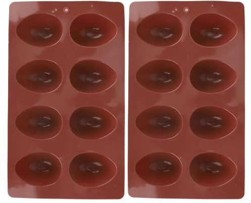 2pcs 8-Cavity Easter Egg Silicone Mold, Egg Shaped Mold Moulds Baking Accessories Supplies for Chocolate Candy Muffin Pastry DIY Crafts