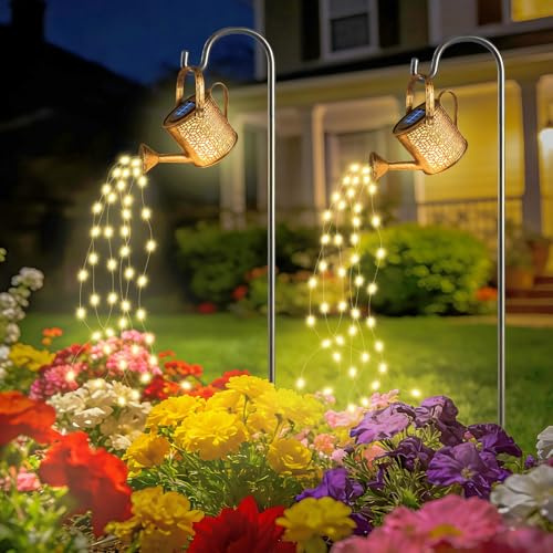 Forlivese 2 Pezzi Lampade Solari Giardino, Catena Luminosa Annaffiatoio (2 Supporti)