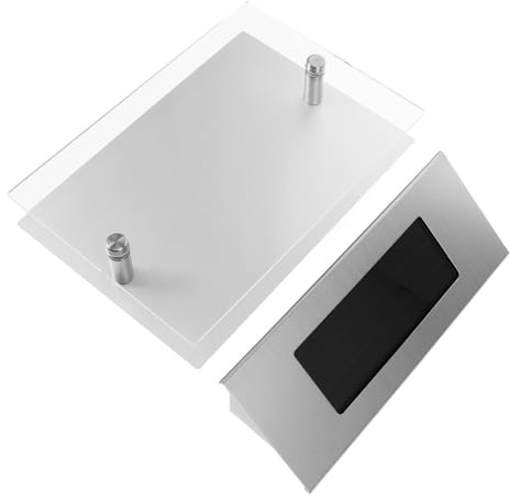 Levemolo Lampe Solaire Extérieure en Acier Inoxydable, Petite Taille 4 Led, Panneau Numéro de Maison Lumineux, Éclairage Solaire pour Panneau D'adresse Extérieure, Décoration Jardin