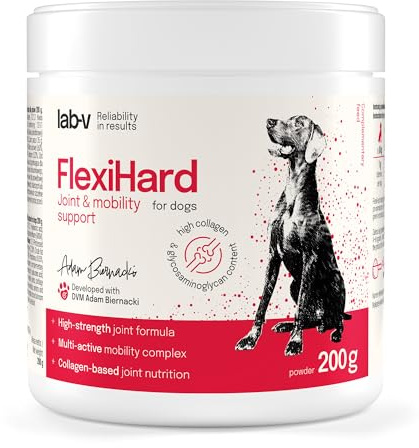 Lab-v FlexiHard 200 g – Ergänzungsfuttermittel für Hunde – mit Glucosamin, Chondroitin & MSM – Pulver für tägliche Futterergänzung
