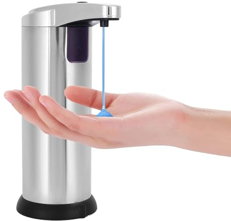 LuminaVerde automatisk tvåldispenser, elektrisk tvåldispenser med sensor, beröringsfri tvåldispenser, rostfritt stål, tvåldispenser för kök och badrum
