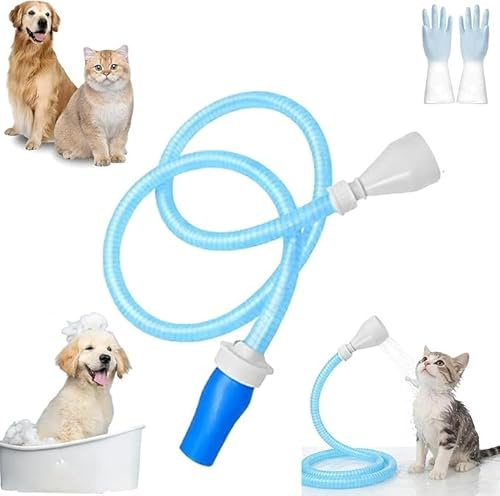 Handheld Shower Sprayer/Washer for Pets,Portable Dog Bath Attachment,Dog Shower Adapter with Showerhead,Dog/Cat Washing Hose Attachments,Garden Watering (Blue)