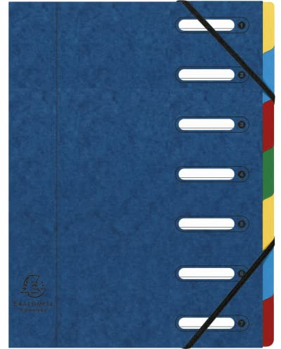 EXCACOMPTA Ordnungsmappe Harmonika/55072E, blau, 7-teilig, für A4