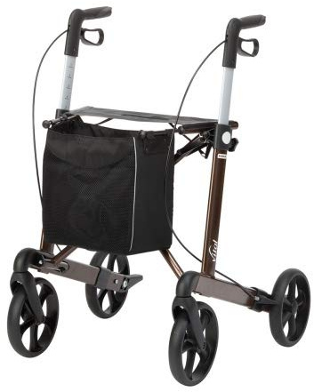 Russka Rollator Vital Leichtgewicht Sitzhöhe 54cm u. 62 cm / verschied. Farben / klappbar Größe Sitzhöhe: 62 cm, Farbe mokka