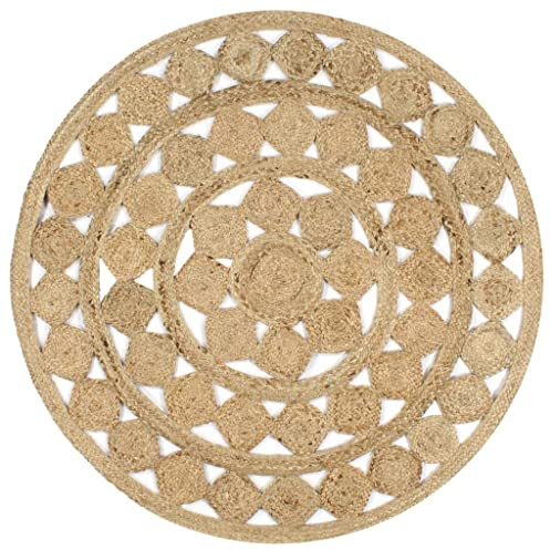 vidaXL Teppich Kurzflor Handgefertigt Natürlich Wohnzimmerteppich Handwebteppich Juteteppich Läufer Schlafzimmer Flur Geflochtene Jute 120cm