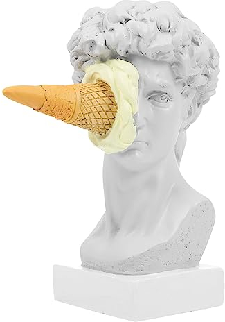 ABOOFAN Statue Von David Büste Harzportr?tskulptur Kreatives Harz David Skulpturen David Bust Griechische Statue Lustige Zertrümmert David Figurin Modern Griechische Figuren Statuen David Head Statue