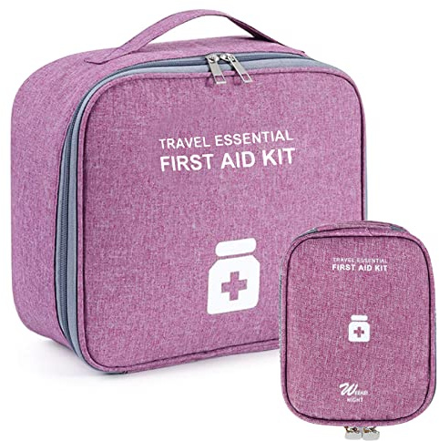 2stk Medikament Tasche Große Kapazität, Medikamententasche Tasche Reise Set | Tragbar Wasserdichte Medizin Aufbewahrungstasche, Medikamenten Aufbewahrung für Home Office Reisen Outdoor (Violett)