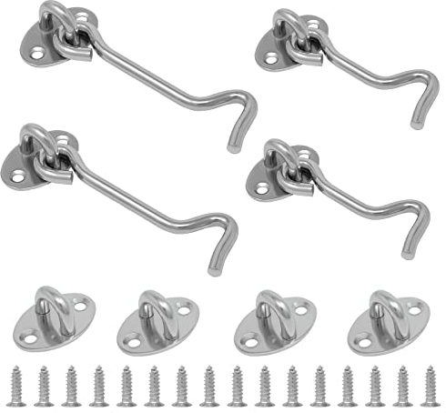 Wkmamo 4 Stück Kabine Haken, Auge Riegel & Bolzen für Türschlösser,Riegelschloss Klein Tür Riegel für Badezimmer Toilette Schuppen Schlafzimmer (4 Stk, 3/4 Zoll)