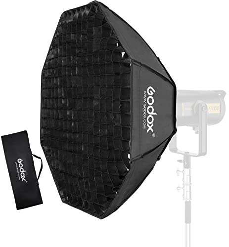Godox Octagon Softbox 55 140cm Bowens Mount and Honeycomb Grid Softbox for Monolight Photo Studio Strobe Lighting