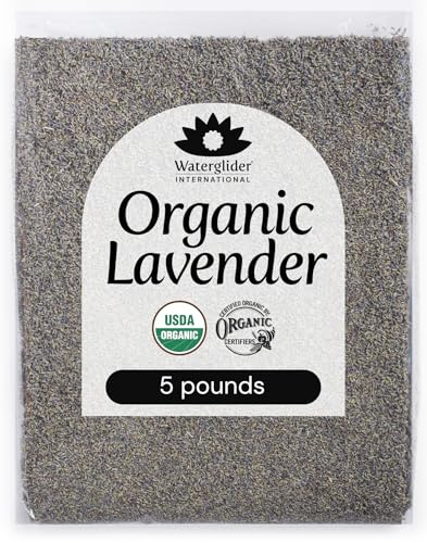 Waterglider International Dried Organic Lavender Flowers (5 lb Box), Bulk Lavender Buds