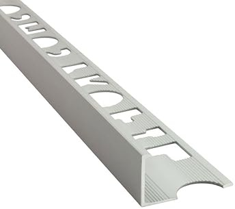 Alu L-Profil Fliesenschiene Fliesenprofil silber matt 2,7m 8mm Aluminium | Als Kantenschutz für sichtbare Außenecken und saubere Fliesenabschlüsse, 8mm Profilmaß, 2,7m, Aluminium, matt, silber