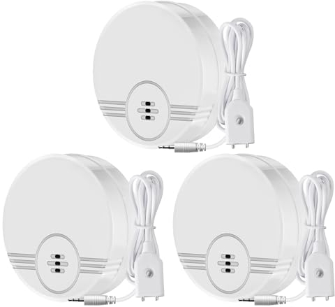 Wassermelder mit Batterie, Wassersensor, kompakter Überschwemmungssensor mit Einstellbarer Lautstärke von bis zu 135 dB , für Küchen, Keller und Badezimmer (3)