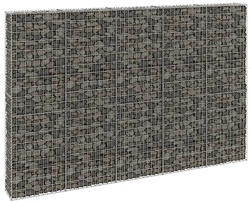 Tino Tech Gabionenwand Stahl verzinkt 300x30x200 cm Silber Steinkorb Gabionenkörbe Gabionenwand Gartenwandzaun Gabione Gabione Gartengabionen Gartengabionen Gartengabionen Gartenwand Pflanzwand