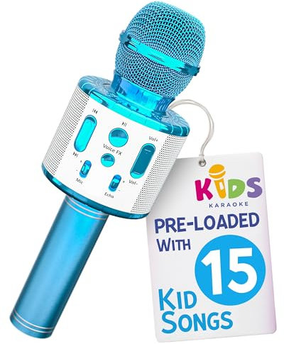 Move2Play, Kids Karaoke Microphone | Includes Bluetooth & Pre-Loaded Songs | Birthday Girl Toy for Toddlers, 2, 3, 4, 5+ Girls & Boys