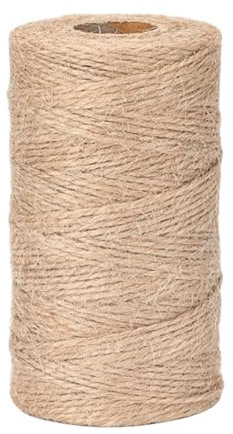 Twine String, Jute Twine, Jute String Twine 200 m natürliche Garten Jute Seil für Geschenkpackung Gartenkunst DIY Handwerk hellbraun 1,5 mm