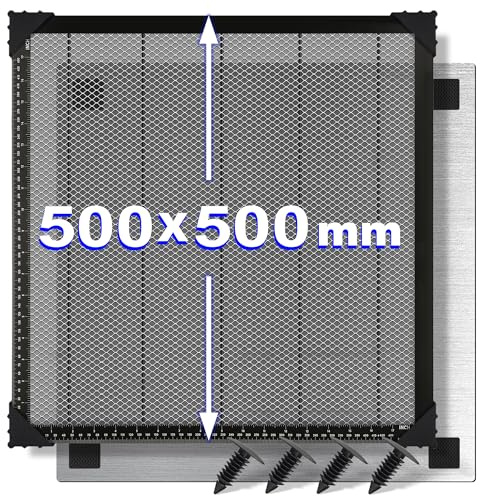 Oversevenls Honeycomb Table de travail pour machine à graver laser 500x500x22mm, Table de Lit Laser en Nid d'Abeille Avec plaque en aluminium Dissipation Rapide de la Chaleur, Compatible avec Différen