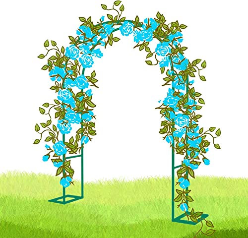 Arche Jardin Aluminium Largeur, Arche À Rosiers Métal, Filet À Plantes Grimpantes, Filet de Treillis, pour Récolte de Concombres, Légume, Vignes, Plantes Grimpantes,Vert,200x220x40CM