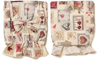 PARAMAISON Coprischienale Sedia Cuore Imbottito Set 2 Elastico 45x40/47 cm