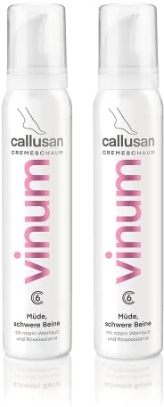 Callusan Fußpflege Cremeschaum Vinum 2x 125 ml – Kompressionsstrümpfe Pflegeschaum – Für schwere, müde Füße & Beine